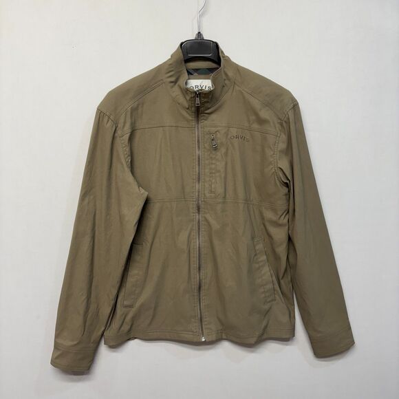 Orvis Men Full Zip Windbreaker Jacket Size Large Nylon Blend C045 -6 - Picture 1 of 16
